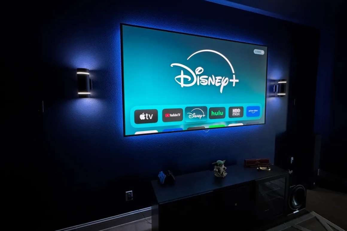 TV displaying Disney+ and other streaming apps.