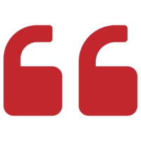 Red quotation marks on a black background.